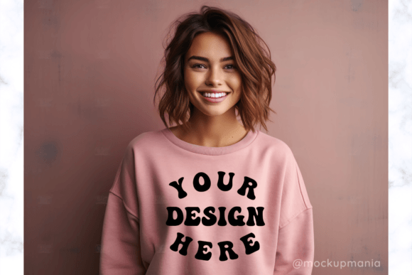 Baby Pink Sweater Model Mockup Review