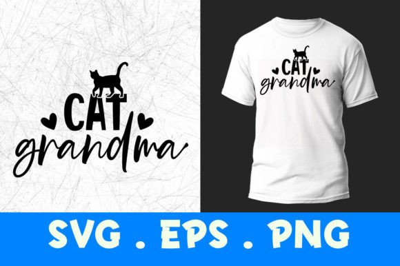 Cat Grandma_Svg Vector Graphics for Print Templates and Web Design