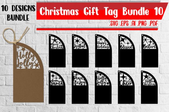 Christmas Gift Tags Bundle 10 - Svg Eps for Crafts and Graphics