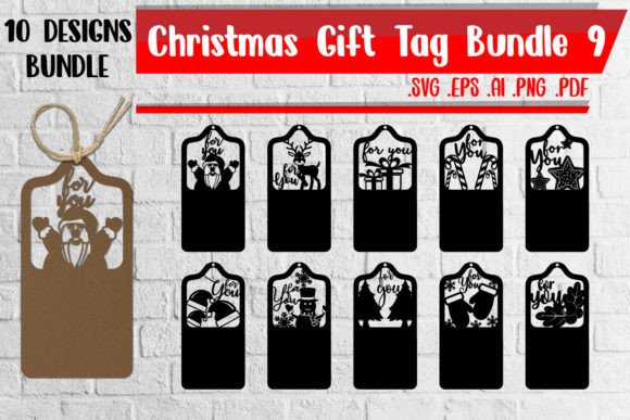 Christmas Gift Tags Bundle 9 - Graphics for Crafts
