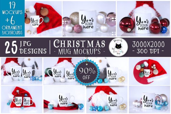 Christmas Mockup Bundle Mug Mockups for Product Graphics