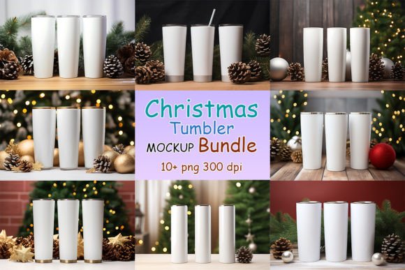 Christmas Tumbler Mockup Bundle for Product Mockups and Graphics
