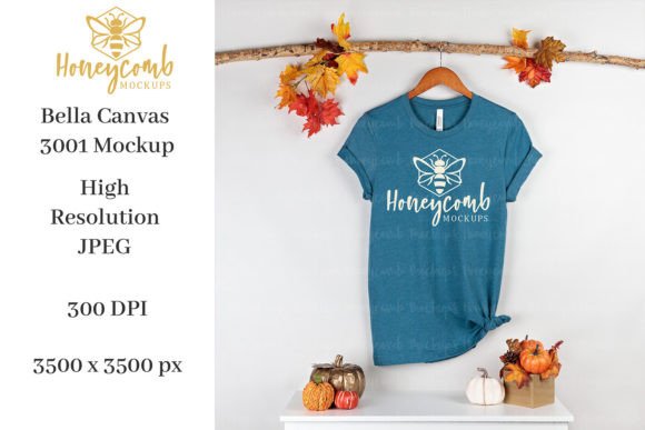 Fall BC3001 Heather Deep Teal Mockup for Graphics and Product Mockups