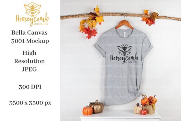 Fall Bella Canvas 3001 Heather Athletic Graphics Mockup