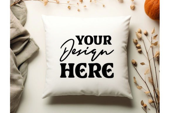 Fall Pillow White Mockups for Branding and Product Design
