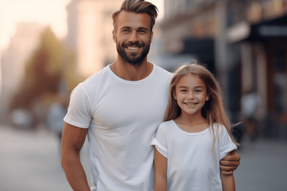 Father and Daughter Mockup - A Graphic Design Asset for Product Mockups