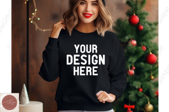 Gildan 18000 Christmas Model Mockup for Graphics and Freebies