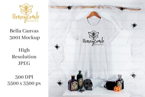 Halloween Bella Canvas Ash 3001 – A Graphic Mockup for Creative Projects