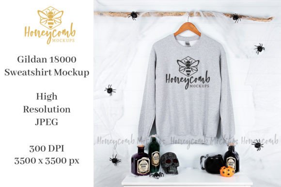 Halloween Gildan 18000 Sport Grey Mockup for Product Mockups