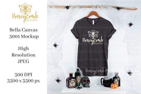Halloween Heather Dark Grey 3001 Mockup for Graphics and Product Mockups