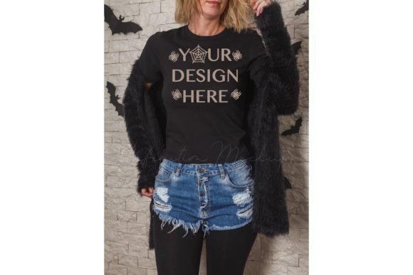 Halloween Shirt Mockup Bella Canvas 3001 for Product Mockups