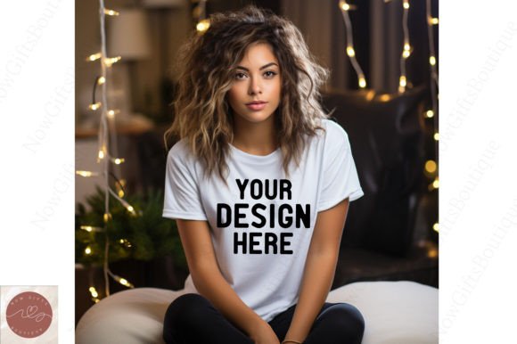 Happy New Year Woman Mockup 11 for Product Mockups and Graphics