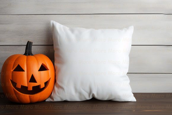 Pillow Mockup in Halloween Style for Graphics and Pillows Amp