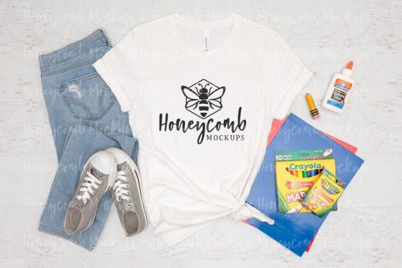 Teacher Bella Canvas 3001 White Mockup for Product Mockups and Graphics