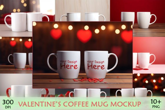 Valentine’s Couple Mug Mockup Bundle for Graphics and Mugs Amp