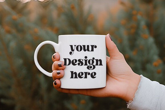White Mug Mockup 63: A Versatile Graphic Design Asset for Product Mockups