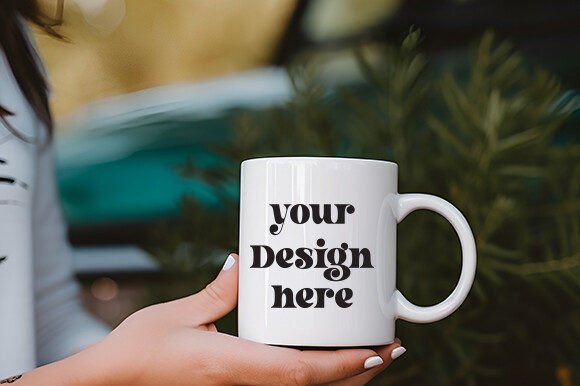 White Mug Mockup 8: A Modern Graphic Asset for Mugs Amp