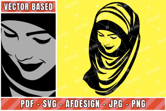 Woman Bust with a Scarf - Version 13 Graphics for Crafts